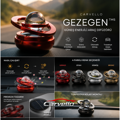 Gezegen™ Güneş Enerjili Araç Difüzörü